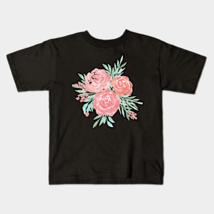 Roses watercolor bouquet Kids T-Shirt